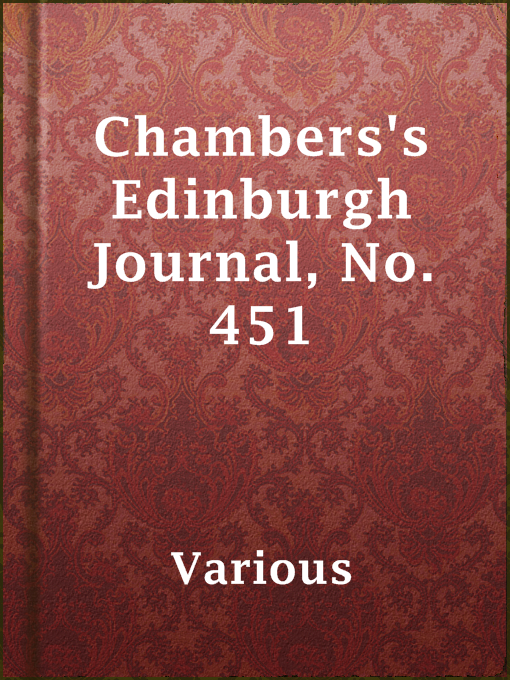 Cover of Chambers's Edinburgh Journal, No. 451